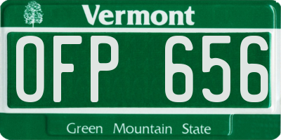 VT license plate OFP656