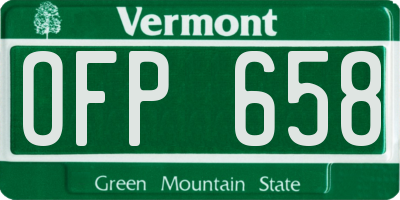 VT license plate OFP658