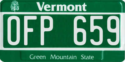 VT license plate OFP659