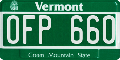 VT license plate OFP660