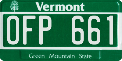 VT license plate OFP661