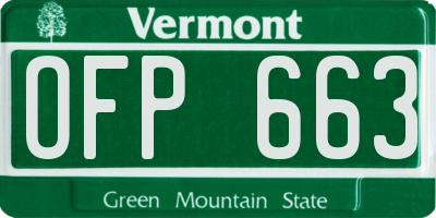 VT license plate OFP663