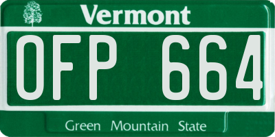 VT license plate OFP664