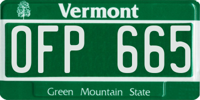 VT license plate OFP665