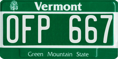 VT license plate OFP667