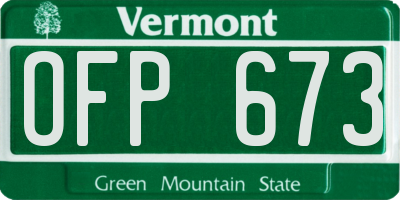 VT license plate OFP673