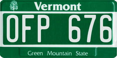 VT license plate OFP676