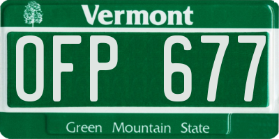VT license plate OFP677