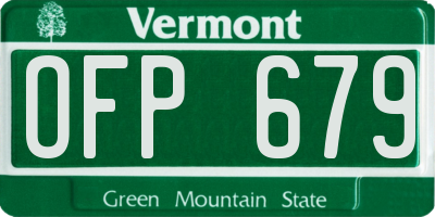 VT license plate OFP679