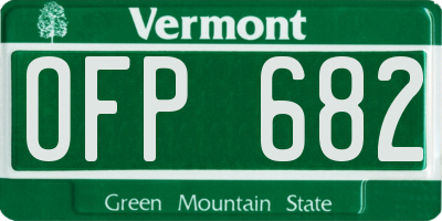 VT license plate OFP682
