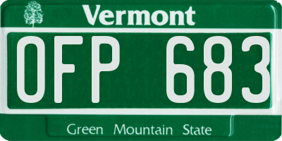 VT license plate OFP683