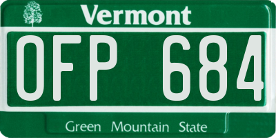 VT license plate OFP684