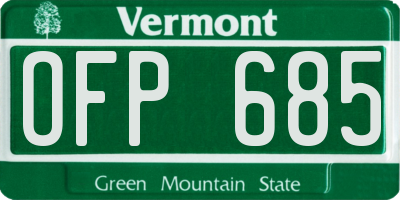 VT license plate OFP685