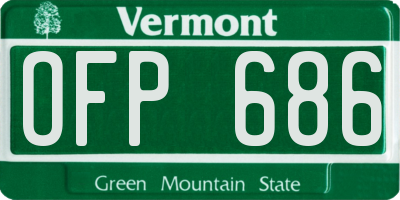 VT license plate OFP686