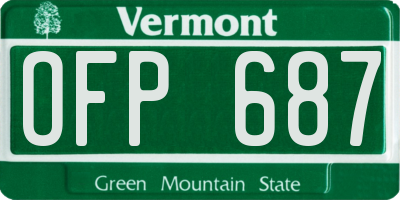 VT license plate OFP687