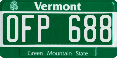 VT license plate OFP688