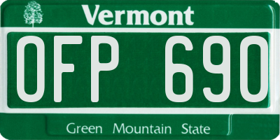 VT license plate OFP690