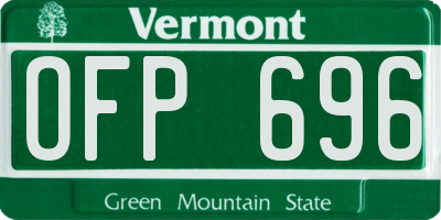 VT license plate OFP696