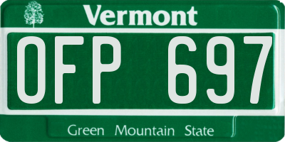 VT license plate OFP697