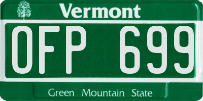 VT license plate OFP699