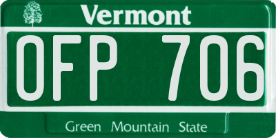 VT license plate OFP706