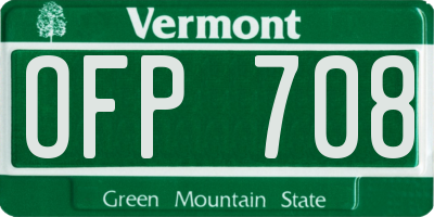 VT license plate OFP708