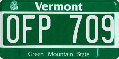 VT license plate OFP709