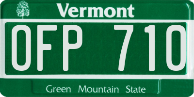 VT license plate OFP710