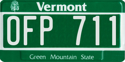 VT license plate OFP711