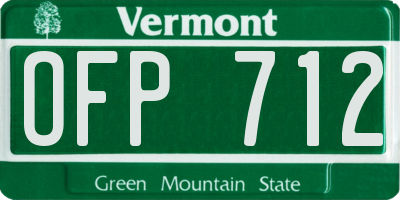 VT license plate OFP712