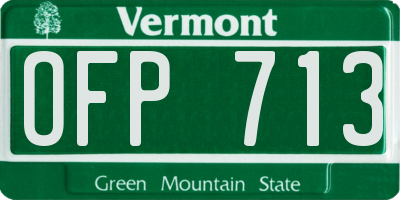 VT license plate OFP713