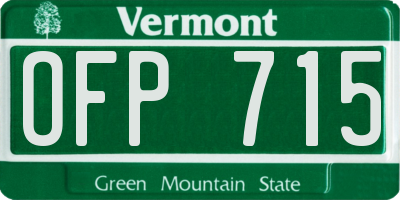 VT license plate OFP715
