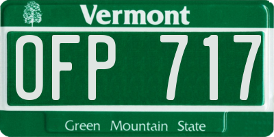 VT license plate OFP717