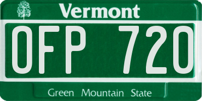 VT license plate OFP720