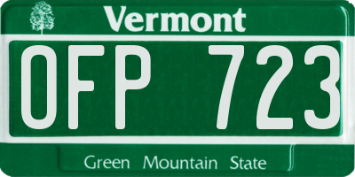 VT license plate OFP723