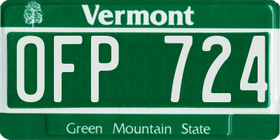 VT license plate OFP724
