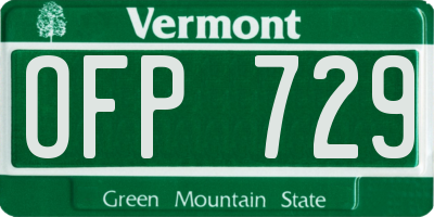VT license plate OFP729