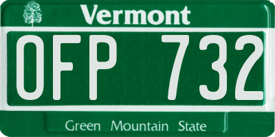 VT license plate OFP732
