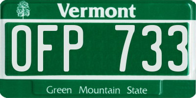 VT license plate OFP733