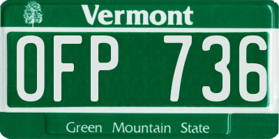 VT license plate OFP736