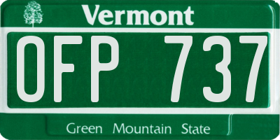 VT license plate OFP737