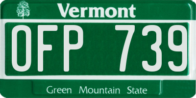 VT license plate OFP739