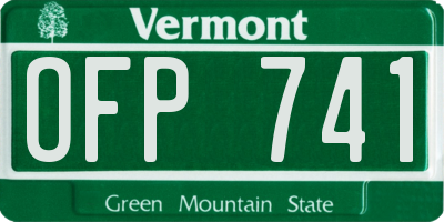 VT license plate OFP741
