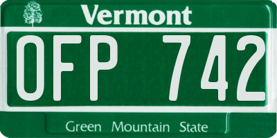 VT license plate OFP742