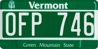 VT license plate OFP746