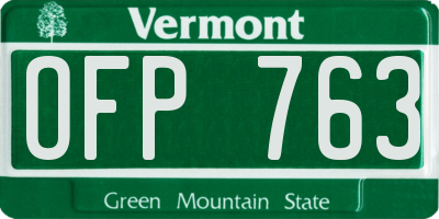 VT license plate OFP763
