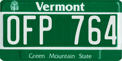VT license plate OFP764