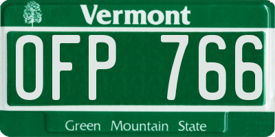 VT license plate OFP766