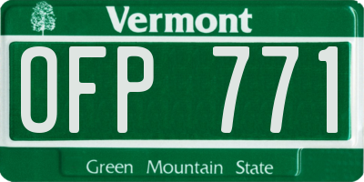 VT license plate OFP771