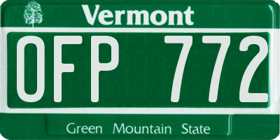 VT license plate OFP772